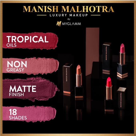 Manish Malhotra beauty by Myglamm soft matte lipstick | NWT | classy red - Picture 4 of 14